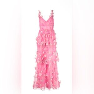 Marchesa Notte ombré tulle gown with flowers in blush pink! Size 0 NWT!